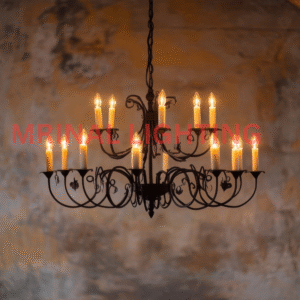 Wrought Iron Candle Style Chandelier with 2 Tier Classic Design – Mrinal Lighting