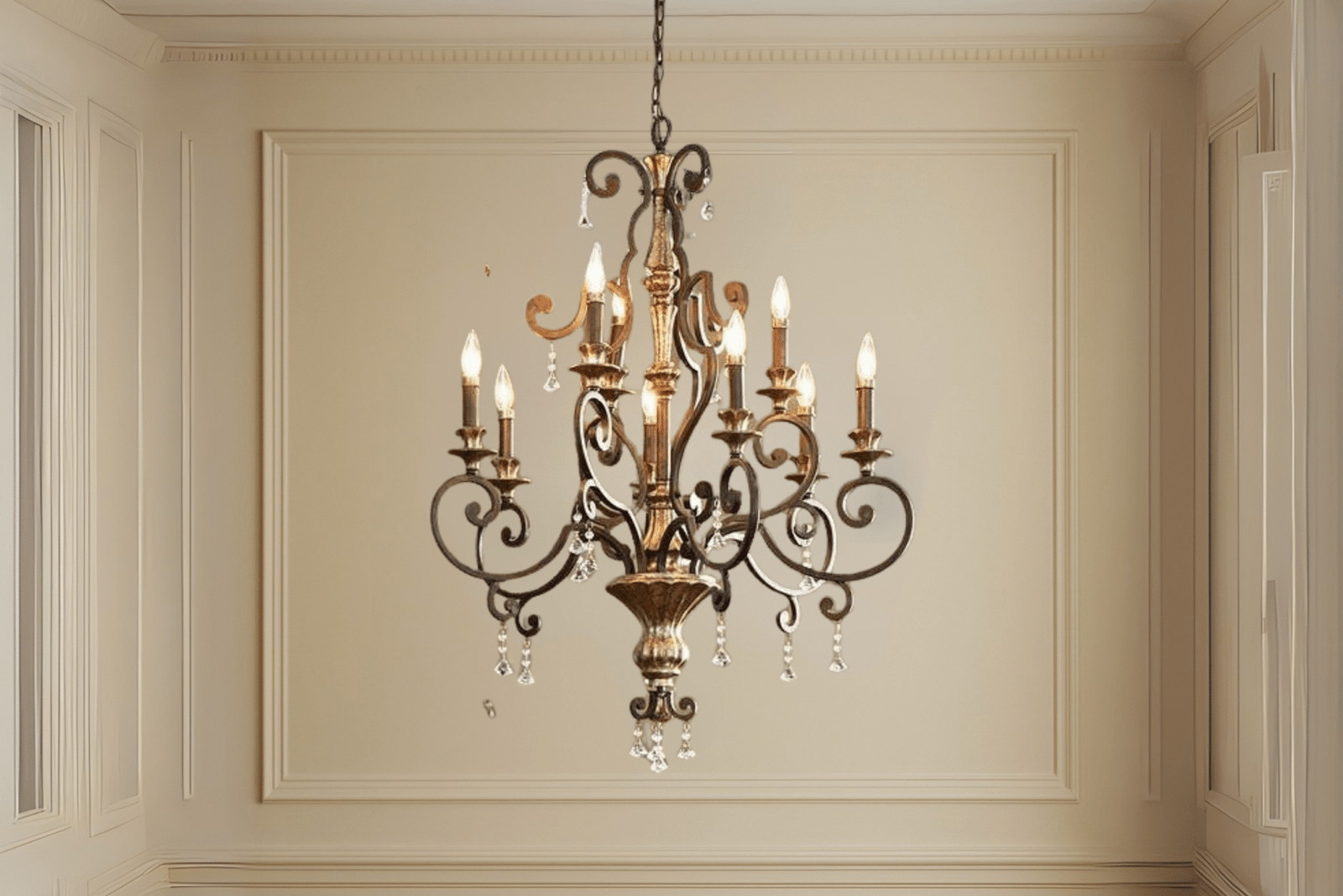 wrout iron chandliers
