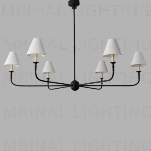 Veloura Black Shade Chandelier with Fabric Lampshades
