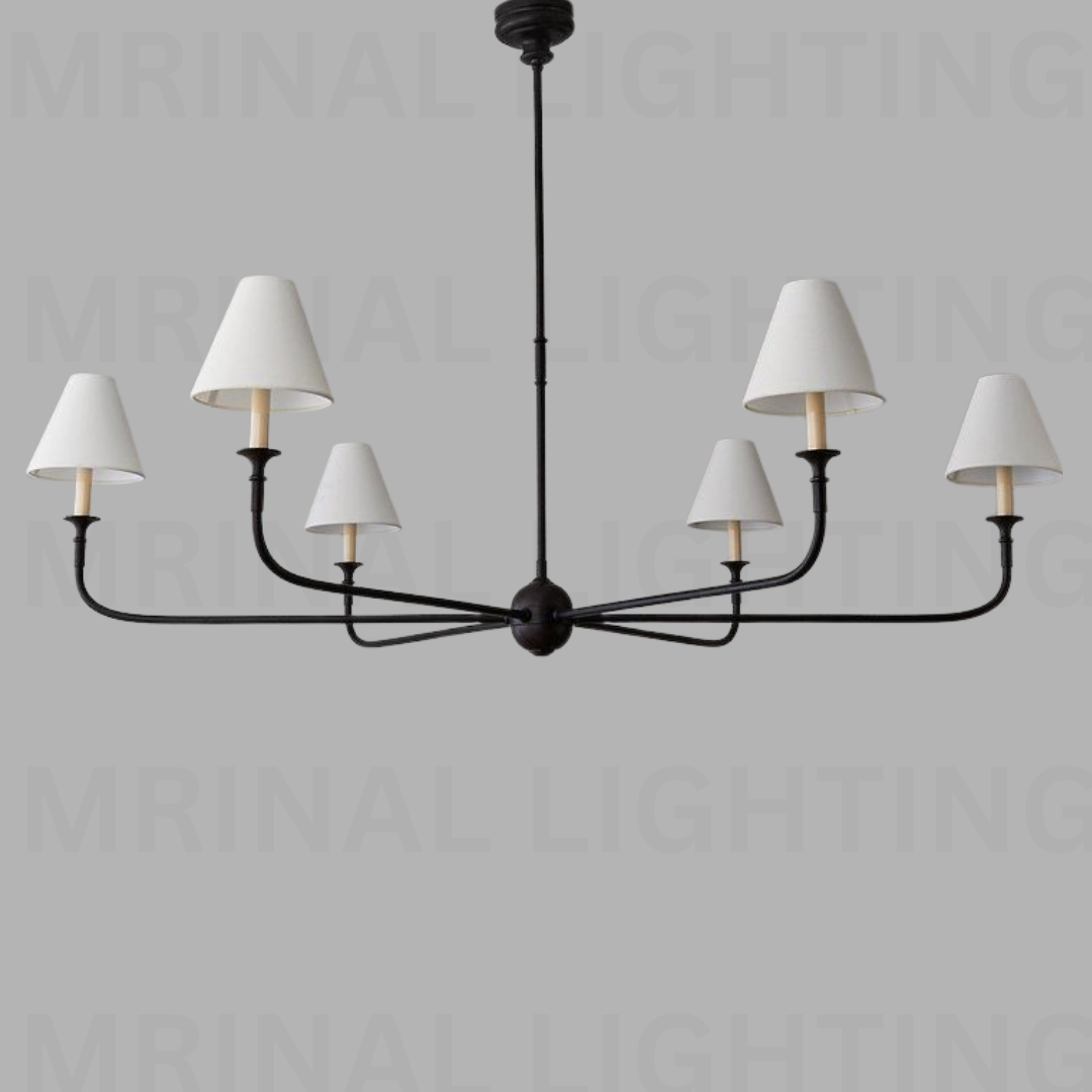 Luxury 6-Light Veloura Black Shade Chandelier for Modern Homes