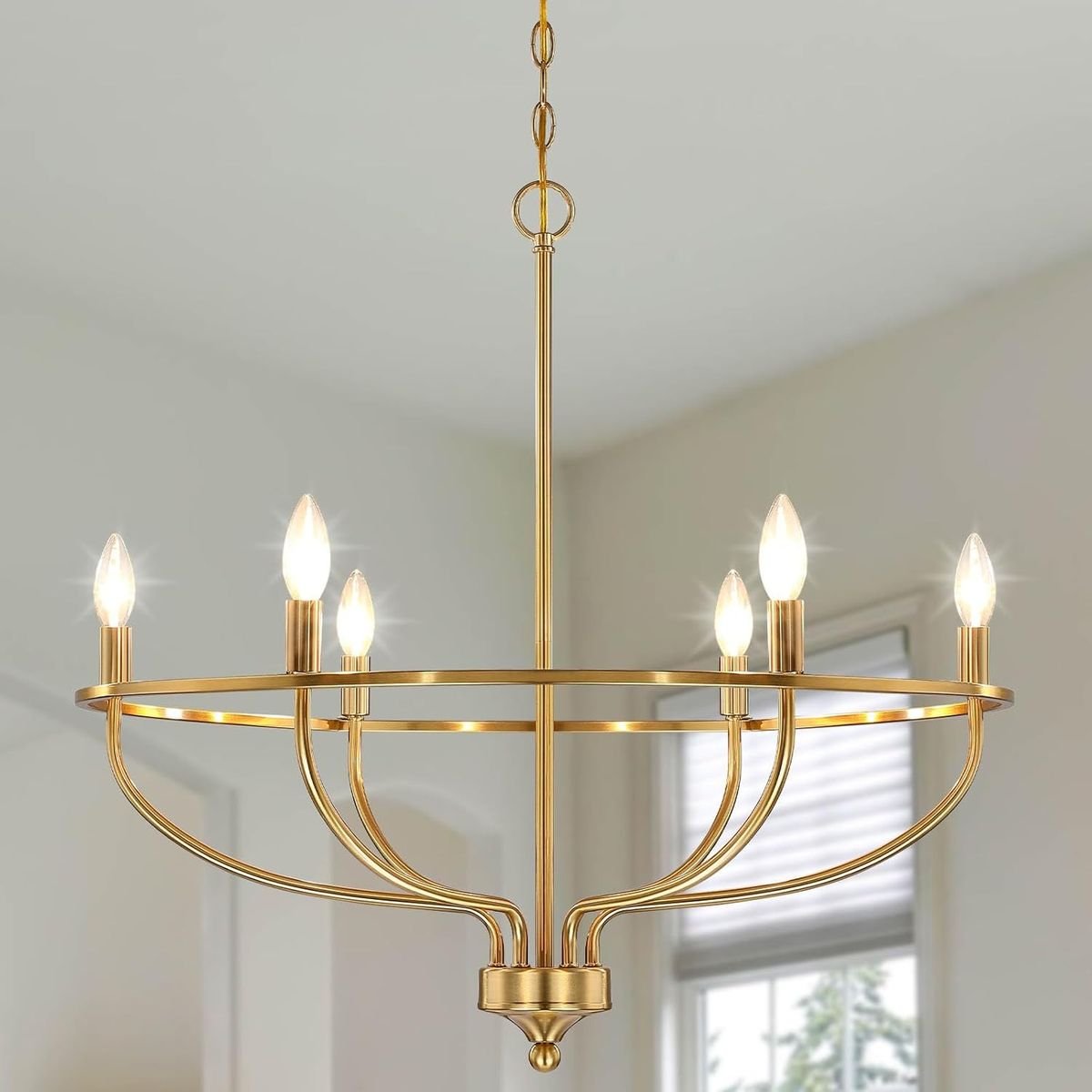 Gold Candle Chandelier designed by Mrinal Lighting
