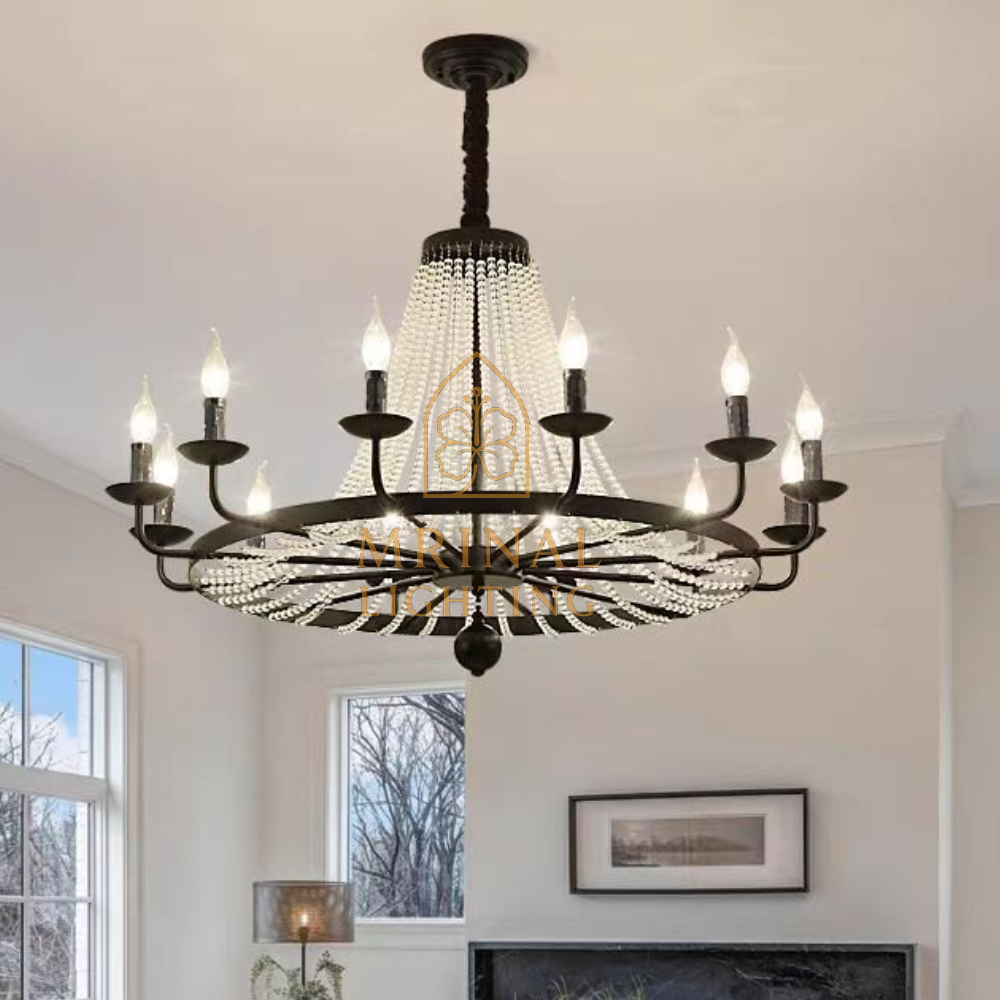 Luxury Wrought Iron Chandelier for Elegant Halls