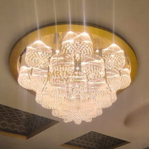 Multi-Layer Flower Crystal Chandelier with layered flower style crystal design