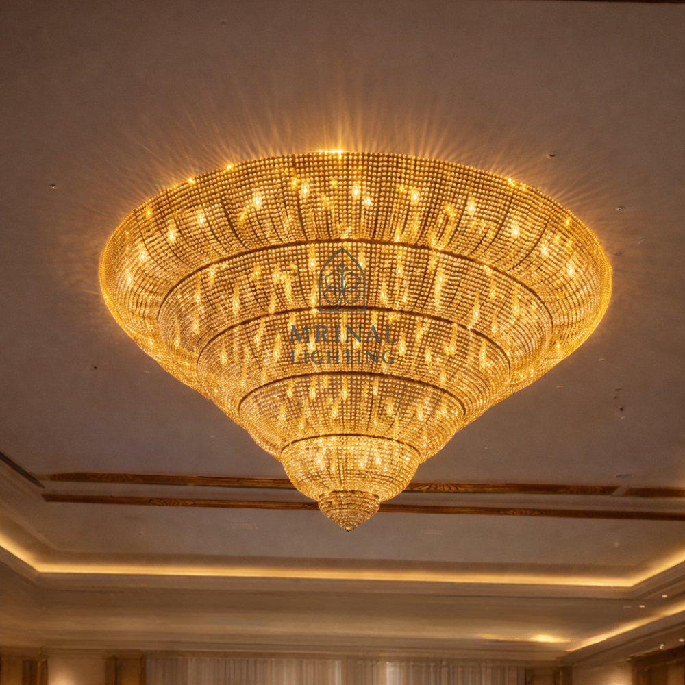 Large crystal chandelier designed for luxury function halls