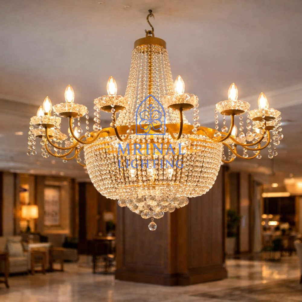 Luxury Royal Classic Crystal Chandelier with candle style arms and premium crystals