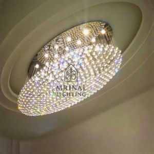 modern oval crystal chandelier for banquet hall ceiling