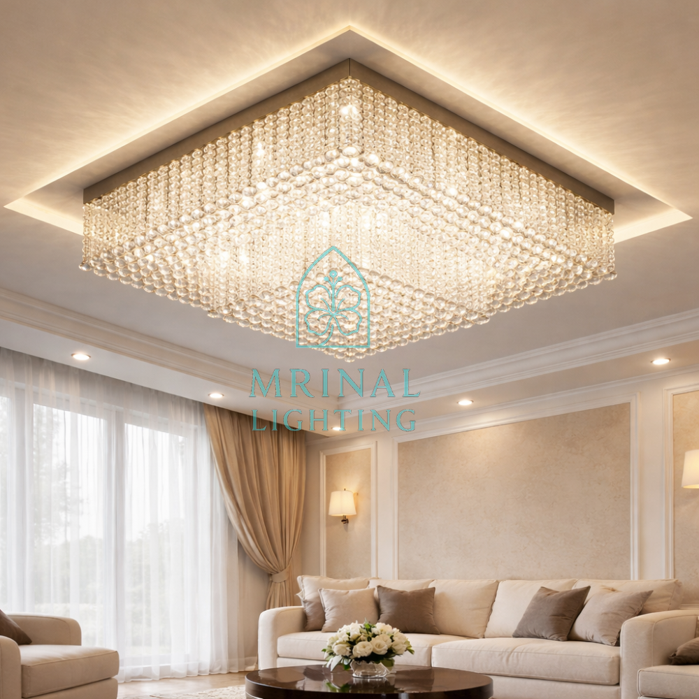 Modern Square Crystal Chandelier
