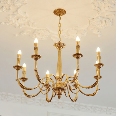 timeless beauty with Luxury Modern Gold Candle Chandelier in your home.
